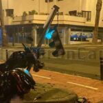 Ein Roller auf der Flucht erlitt in Las Palmas einen Totalschaden