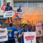 Feuerwehr demonstriert in Las Palmas