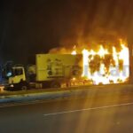 Lastwagen stand in Flammen