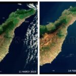 Sat-Bilder belegen Dürre und damit Wassernotstand auf Teneriffa