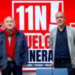 Der Generalsekretär der UGT - Pepe Álvarez links - und der Generalsekretär der CCOO Unai Sordo rechts, Eduardo Parra - Europa Press